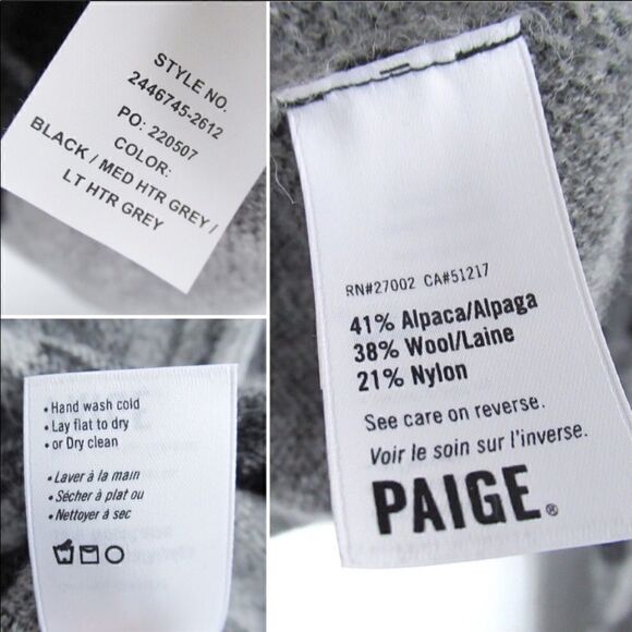 EUC Paige Denim Autry plaid wool alpaca blend sweater sz large - Picture 7 of 8